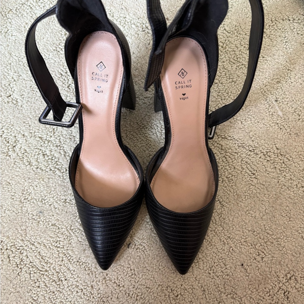 Call It Spring Black Heeled Shoes Sleek Professional Design